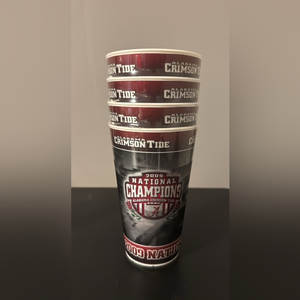 2009 University of Alabama National Champions Holographic Stadium Cups set of 4